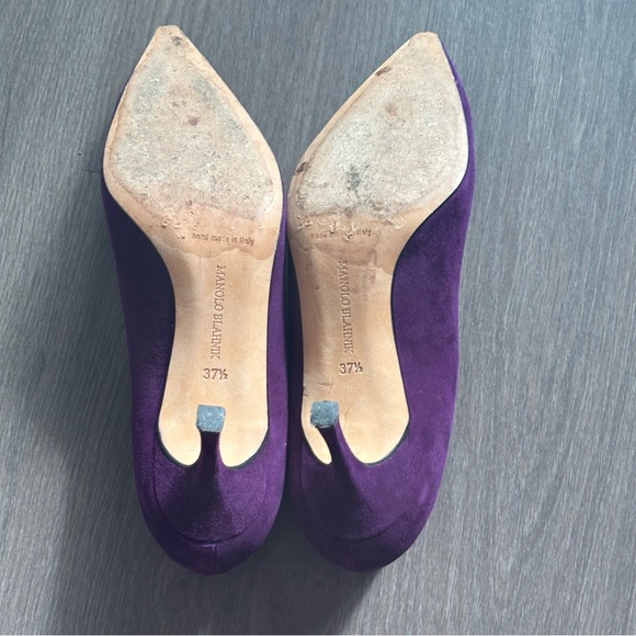 Manolo Blahnik Plum Purple Suede Pumps/Heels - Picture 6 of 8